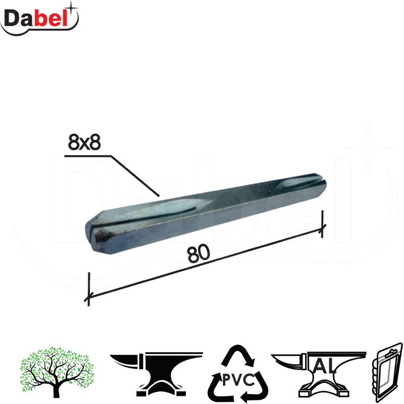Četvrtka za kvaku Č1 ZnB 8x8x80mm   DBP1