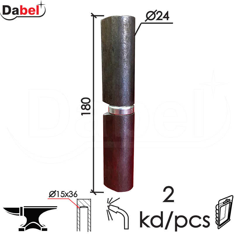 Šarka bravarska za vrata SP7 Ne fi24xx180mm (2kom)  DBP2