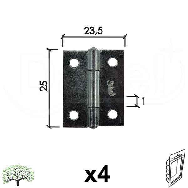 Šarka brodska za vrata SP9003 ZnB 25x23,5x1mm (4kom)  DBP1