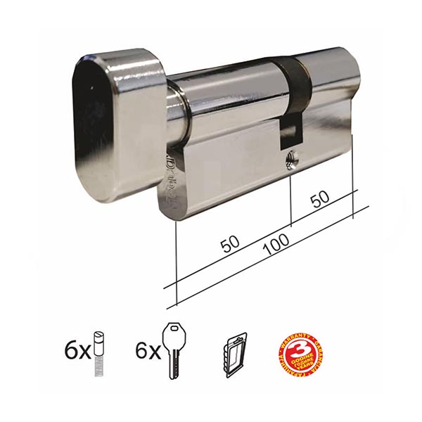 Cilindar kod dugme CL2040K Hr x100mm(50-50)  6kod DBP2