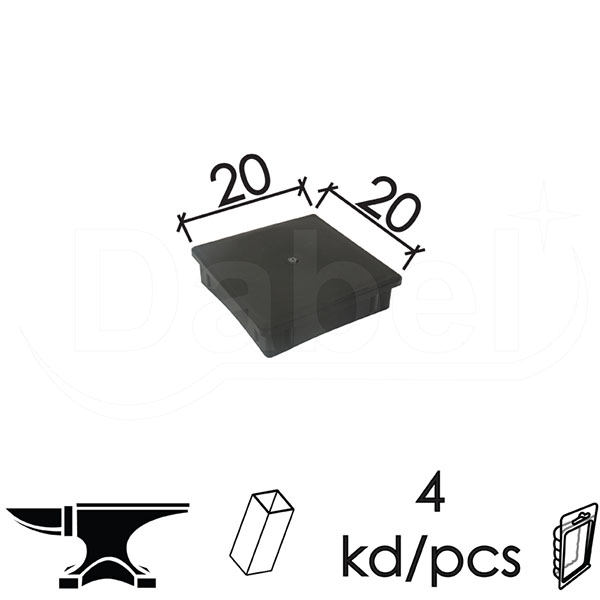 Čep za bravarsku kutiju ČP21 Crna 20x20mm (4kom)  DBP1