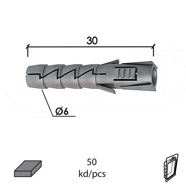 Tipl za beton C Siva fi 6x30mm (50kom)  DP2