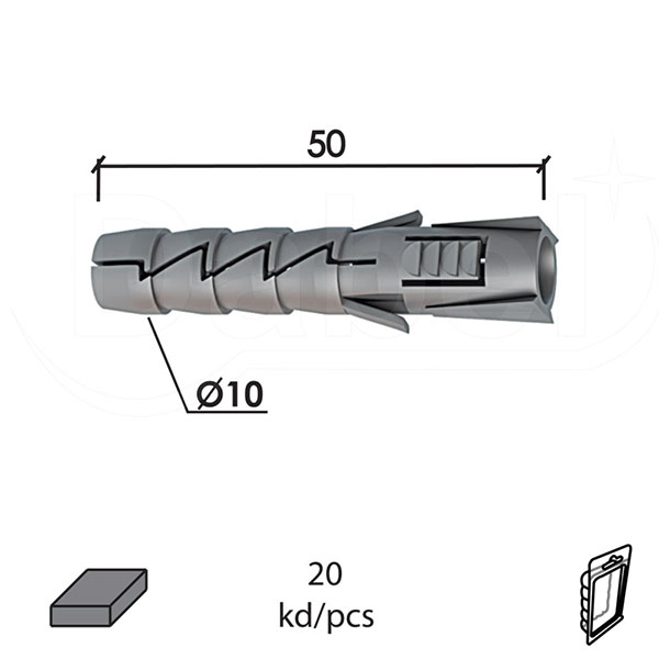 Tipl za beton C Siva fi x10x50mm (20kom)  DP2